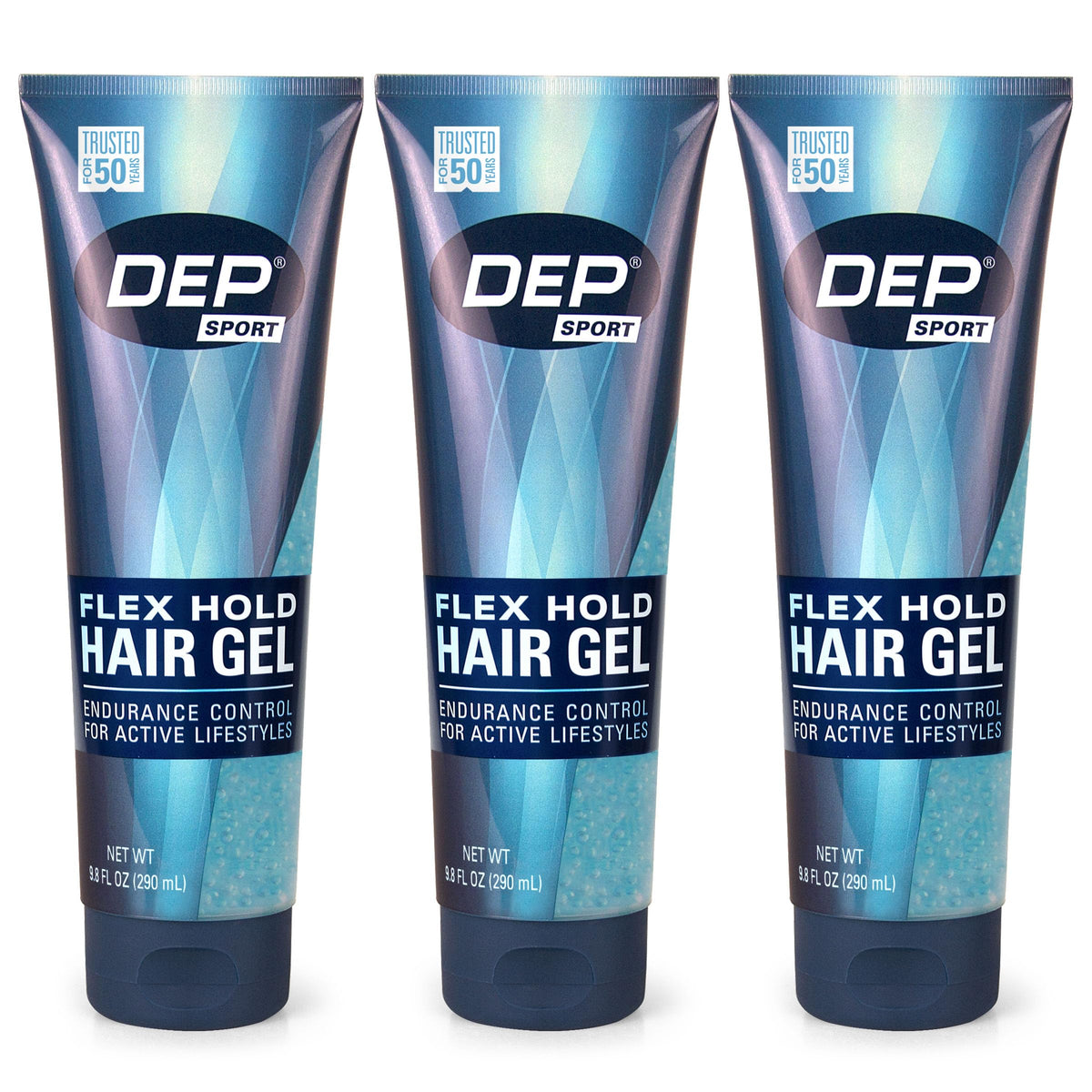 Dep Sport Endurance Gel three-pack bottles ready for active styling use