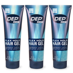Dep Sport Endurance Gel three-pack bottles ready for active styling use