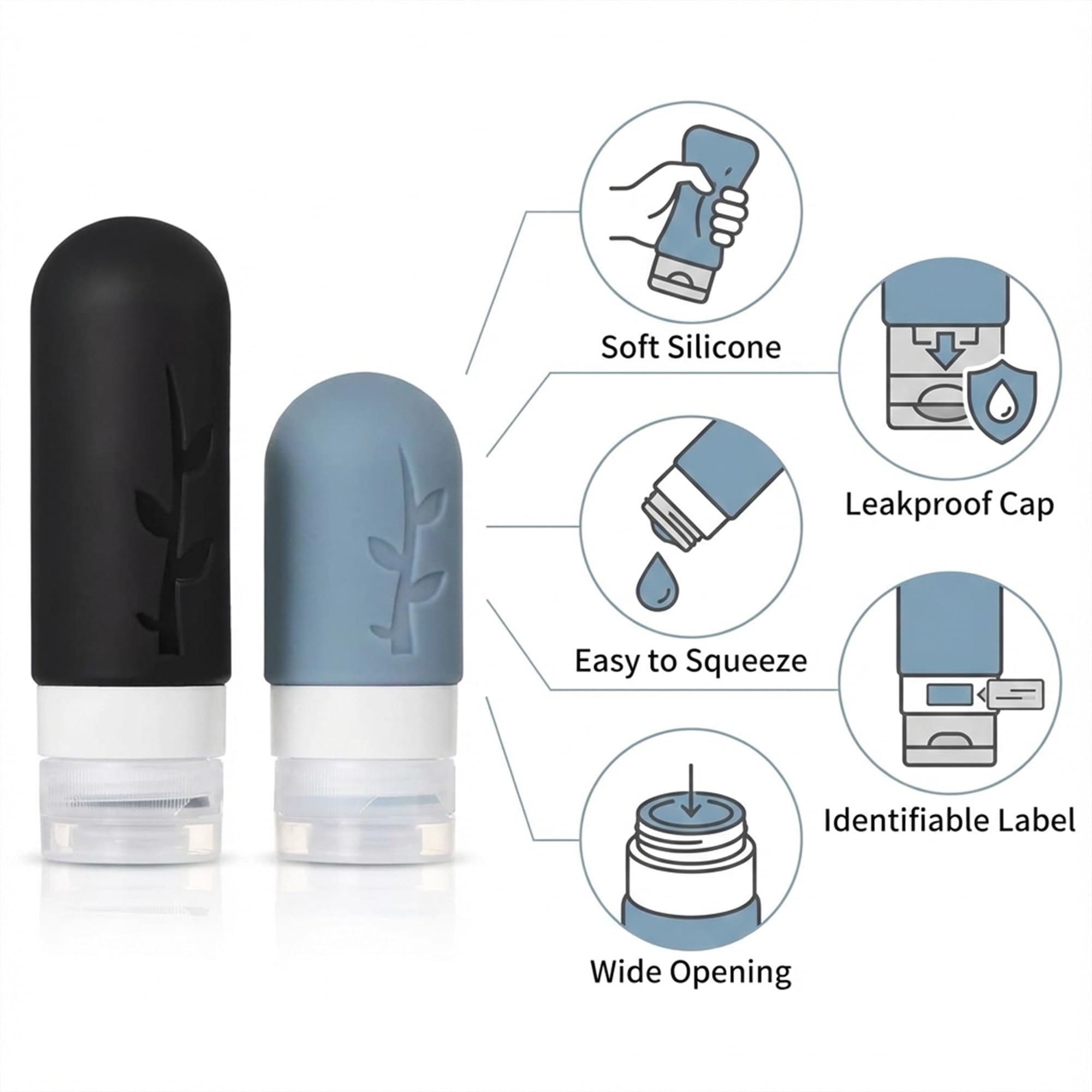 DEPOZA wide-mouth bottle makes pouring thick liquids easy.