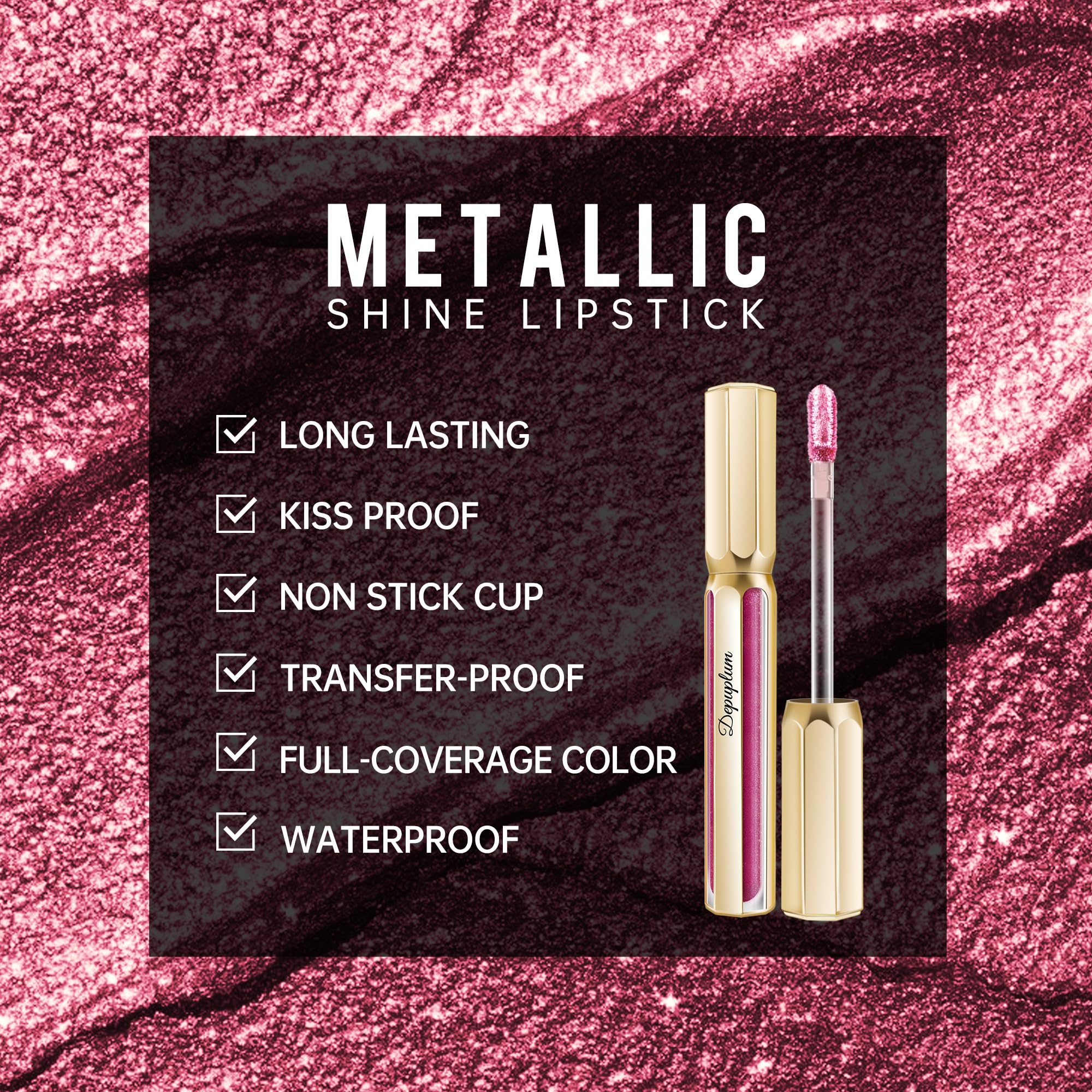 Depuplum Burgundy lipstick waterproof formula ready for meals.