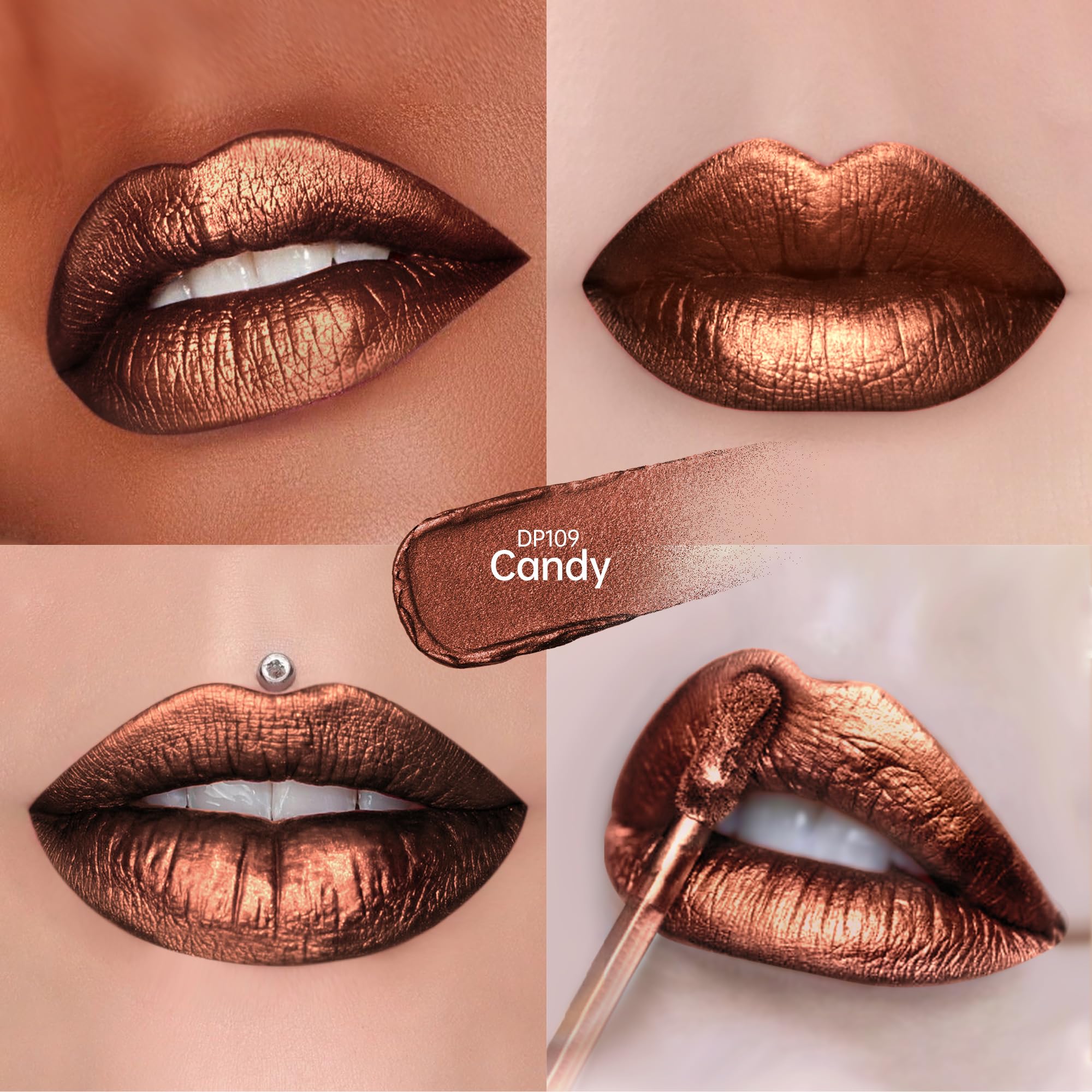 Depuplum Chocolate Lipstick tube close up highlights premium metal packaging
