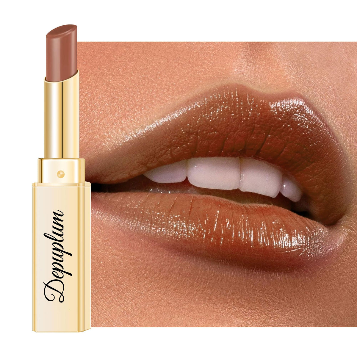 Depuplum Labial Marrón DM72: aplicación suave con brillo hidratante