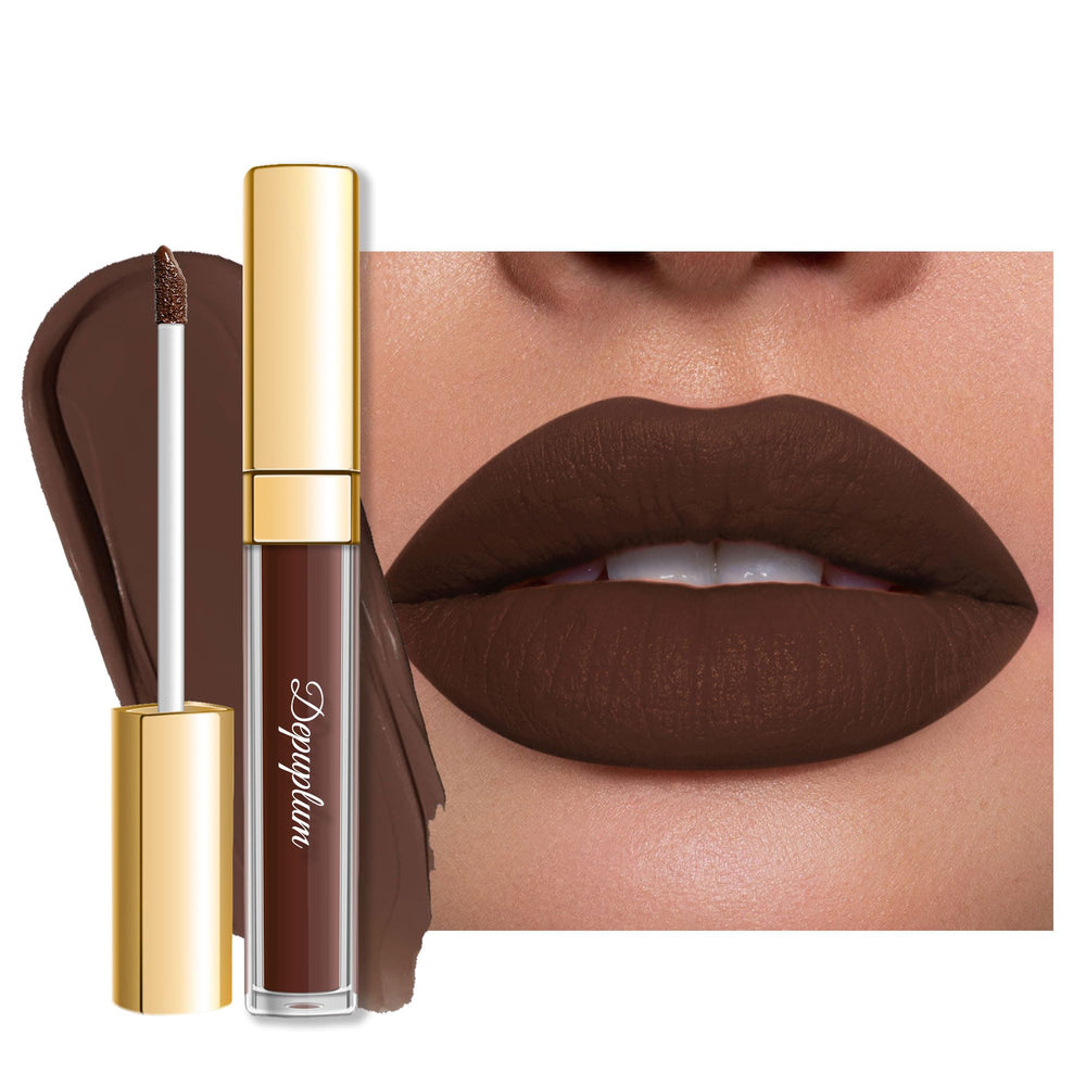 Depuplum labial mate DM15 Chocolate, color intenso y duradero para todo el día.