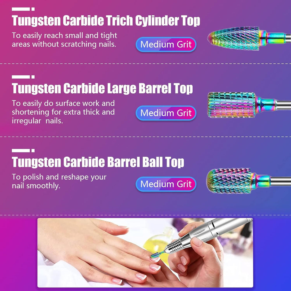Depvko carbide cuticle bits for efficient prep and removal