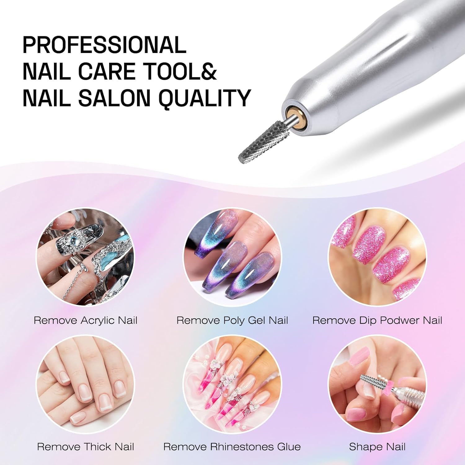 Depvko low-noise nail drill bits minimize vibration for calmer sessions.