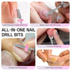 Depvko nail drill bits with rounded safety tips to prevent nicks.