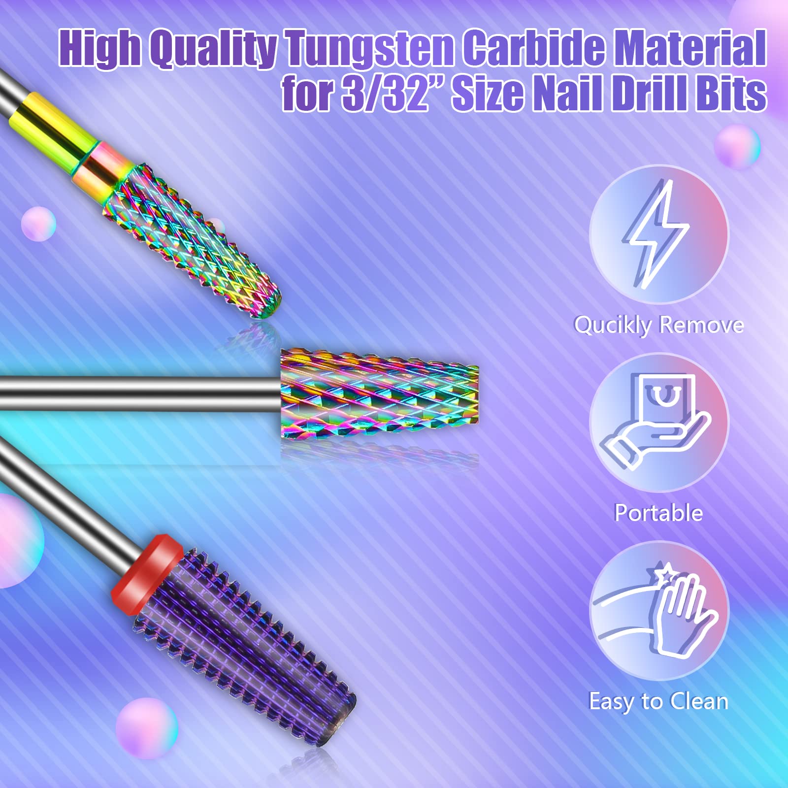 Depvko tapered barrel carbide bit for precise shaping near cuticles.