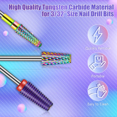 Depvko tapered barrel carbide bit for precise shaping near cuticles.