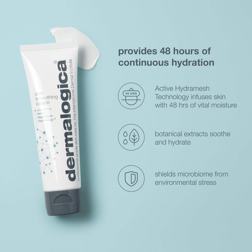 Dermalogica Skin Smoothing Cream swatch showcasing 48-hour hydration.