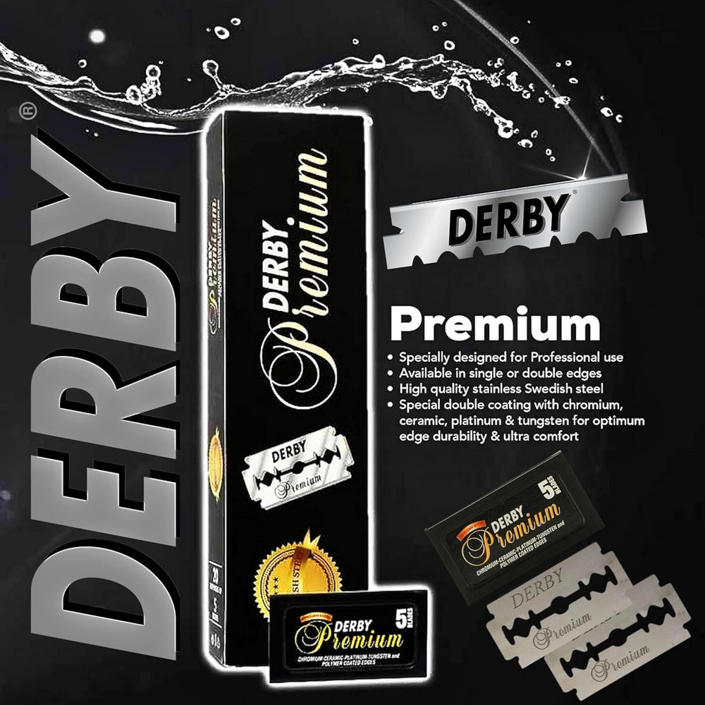 Derby Premium double edge blades pack 2, versatile compatibility with double edge razors