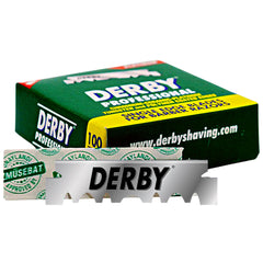 Derby Professional single edge blades in-dispenser ideal for steady shaving rhythm.