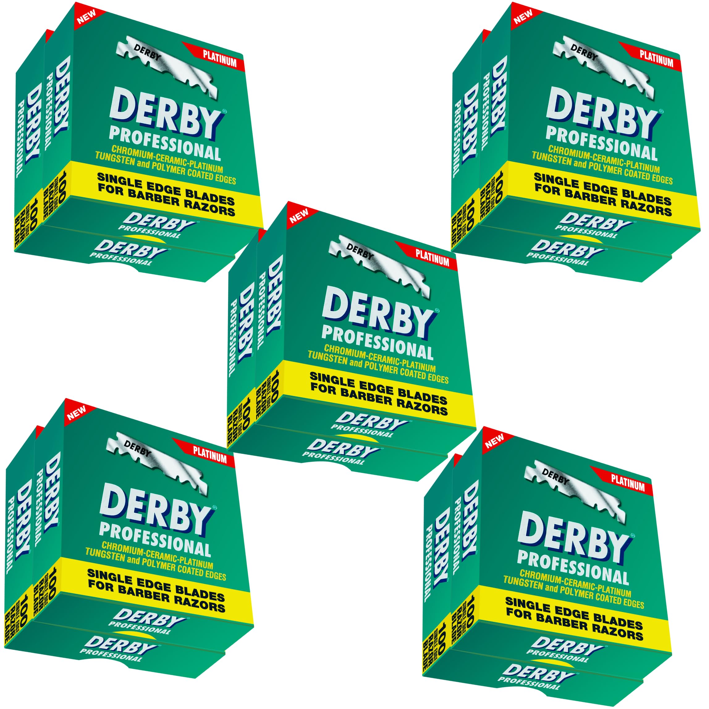 Derby Professional single edge blades pack-front for precise straight razor shaves.