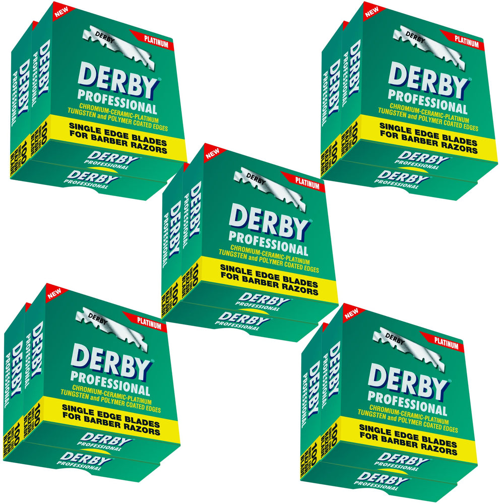 Derby Professional single edge blades pack-front for precise straight razor shaves.