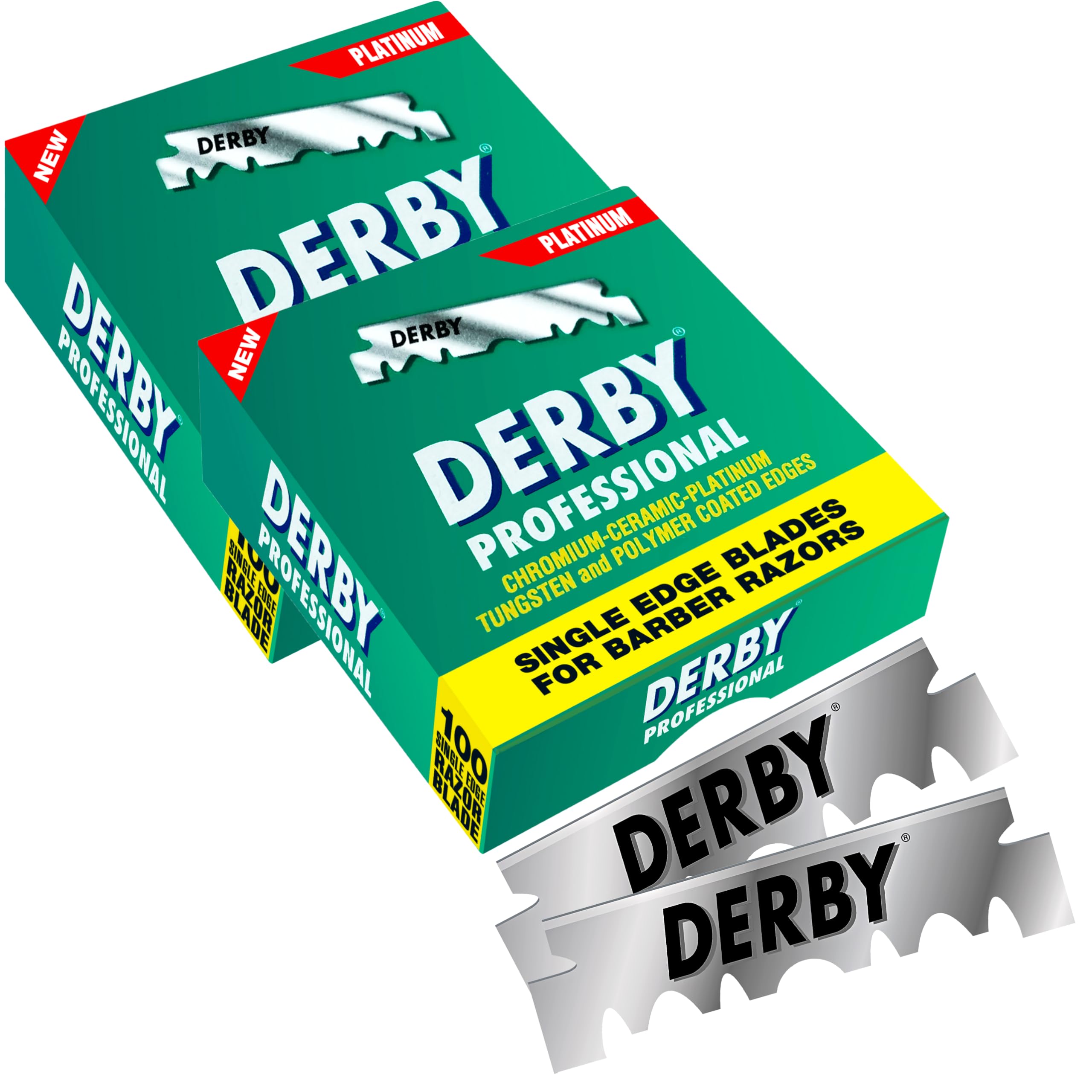 Derby Professional blades paper-wrapped show traditional packaging and reliability.