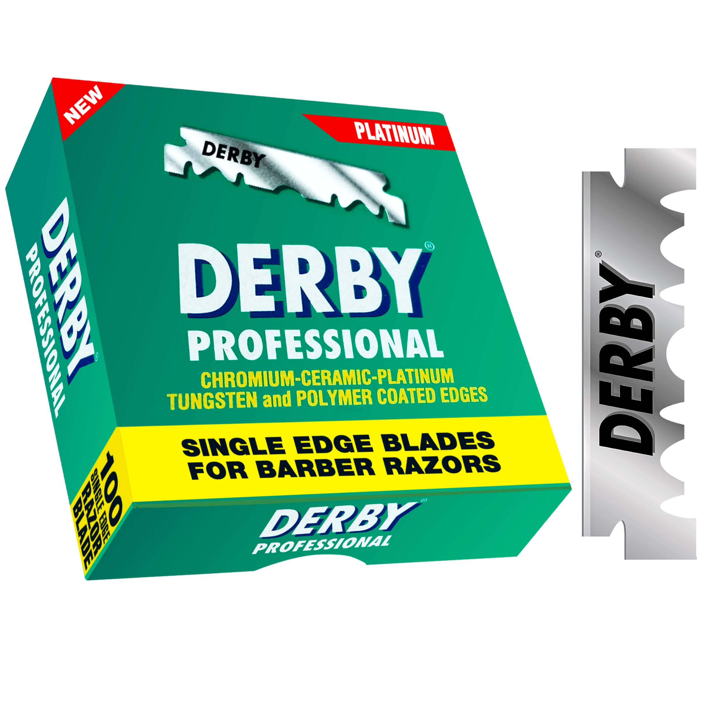 Derby Professional blades usage-setup demonstrating straight razor compatibility.