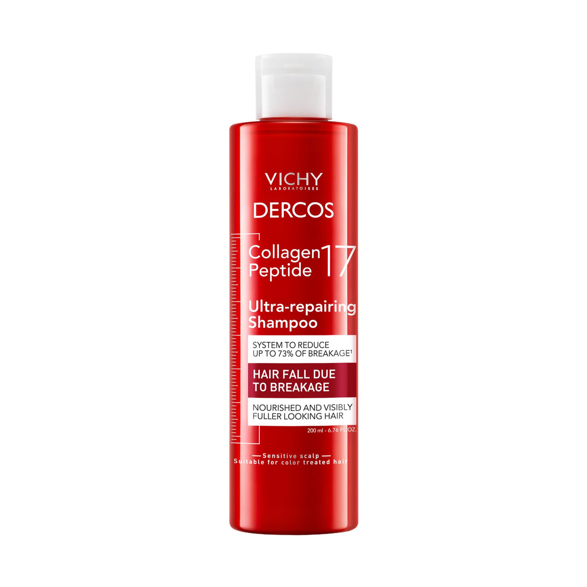 Dercos Collagen Peptide 17 Ultra-Reparador champú en botella fortalece cabellos y minimiza la rotura