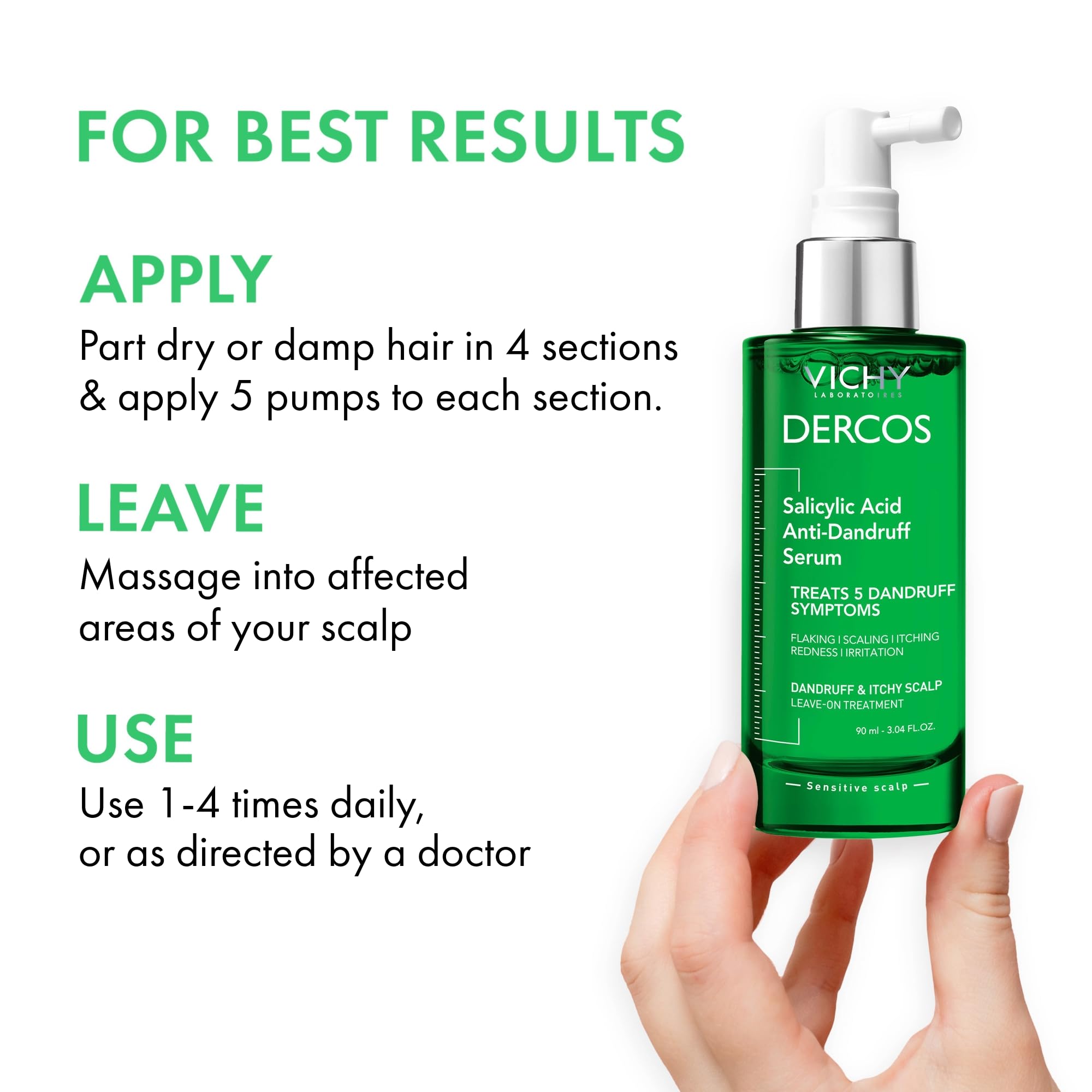 Dercos bottle with scalp care routine context photo