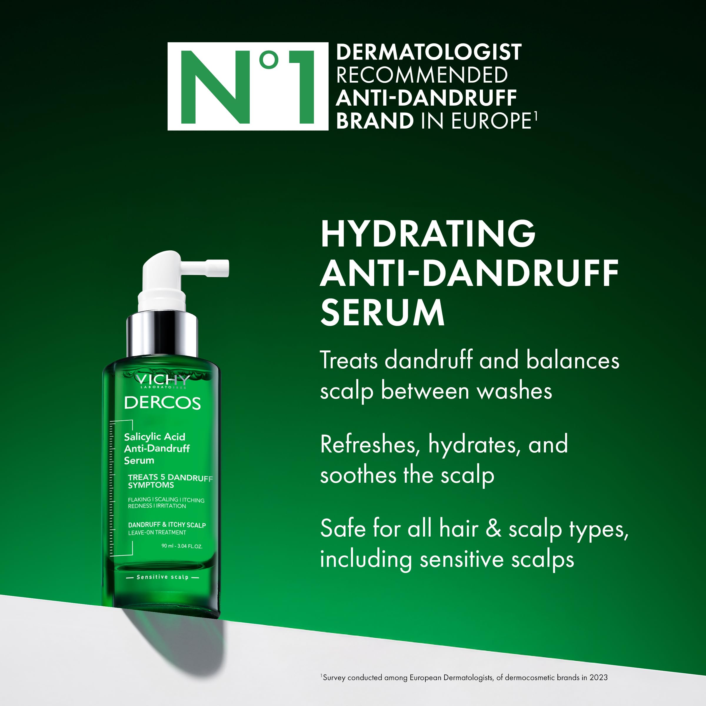 Dercos serum dropper application demonstrates precise scalp treatment potential