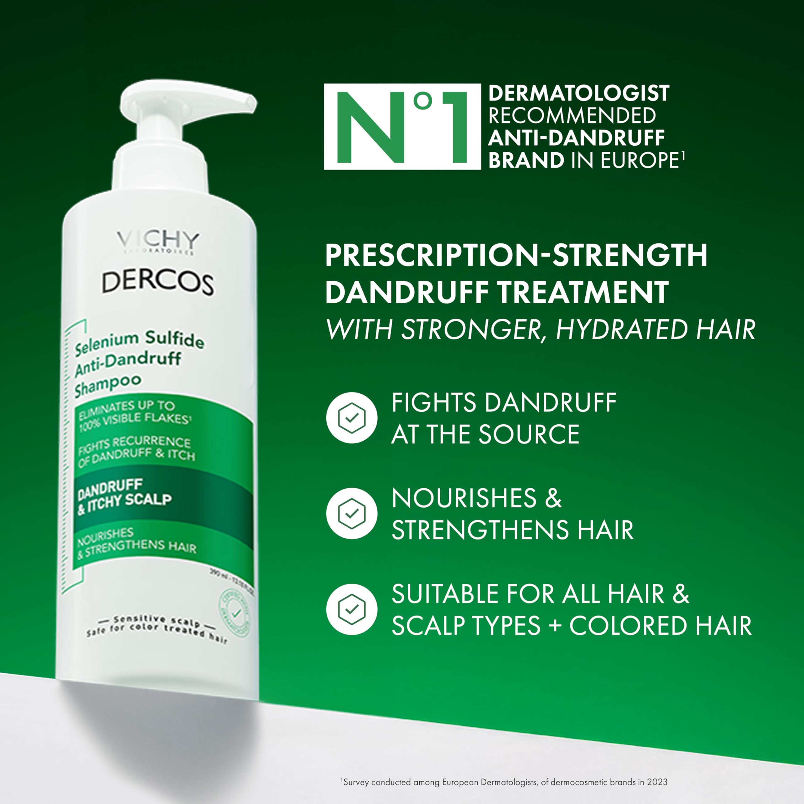 Dercos shampoo application foam demonstrates easy lather for even distribution