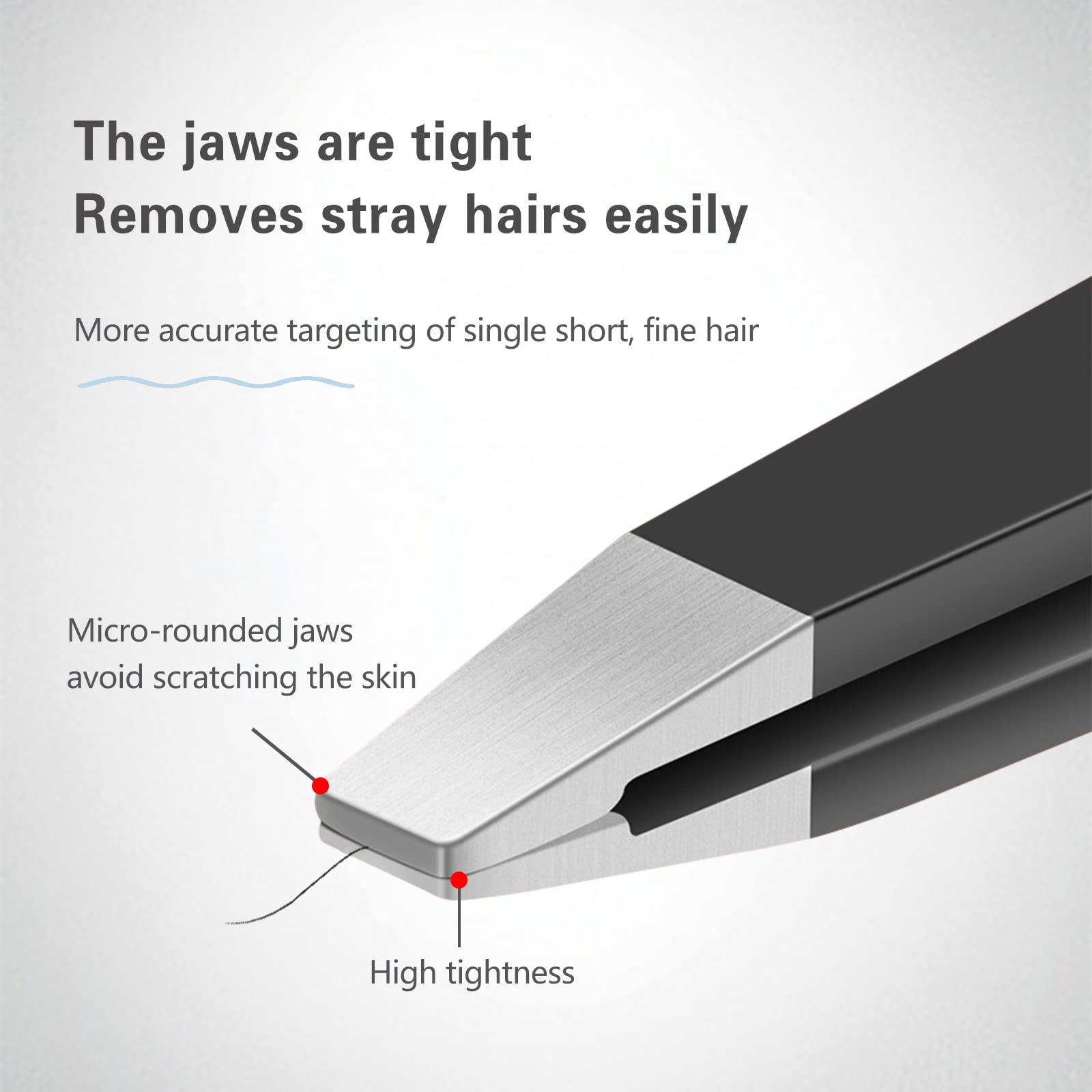 Derlaier tweezers angle head enables close plucking around delicate areas.