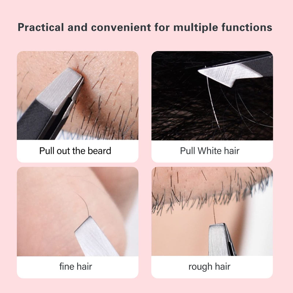 Derlaier tweezers pointed head targets fine hairs and ingrown strands.