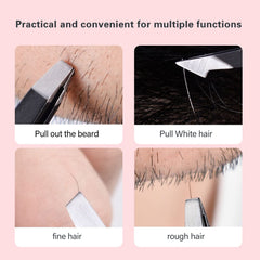 Derlaier tweezers pointed head targets fine hairs and ingrown strands.