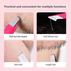 Derlaier tweezers set with pointed head for precise removal.