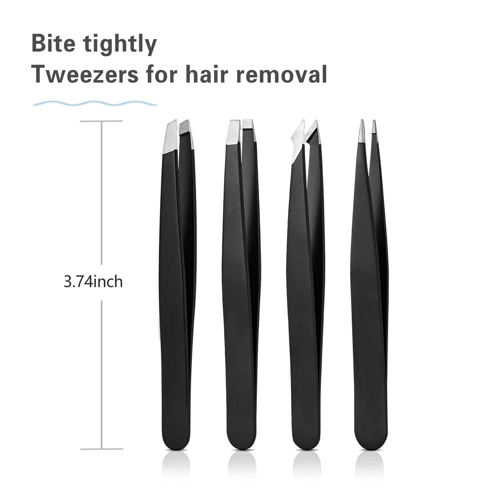 Derlaier tweezers travel case included for on-the-go grooming.