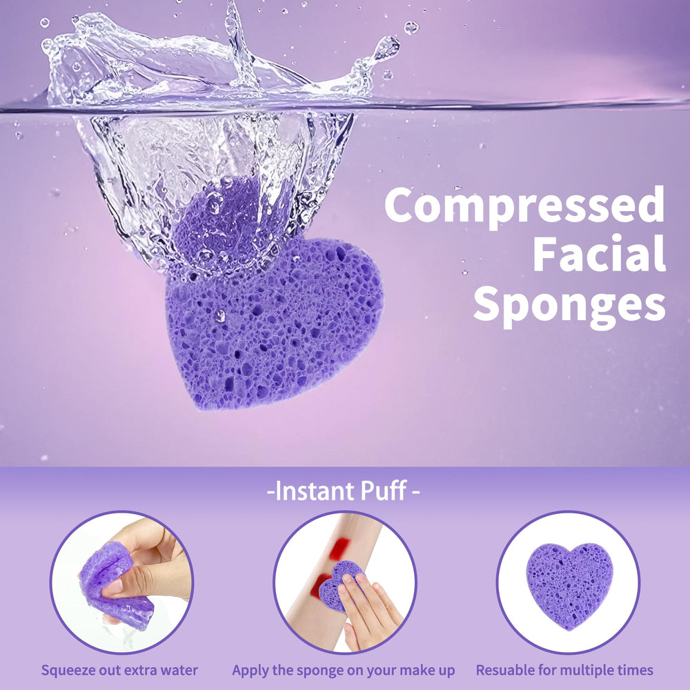 Derloyo compressed sponges expand in water to become soft cleansing tools.
