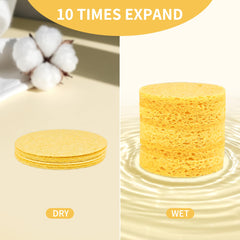 Derloyo expanded facial sponge shows soft texture for daily cleansing