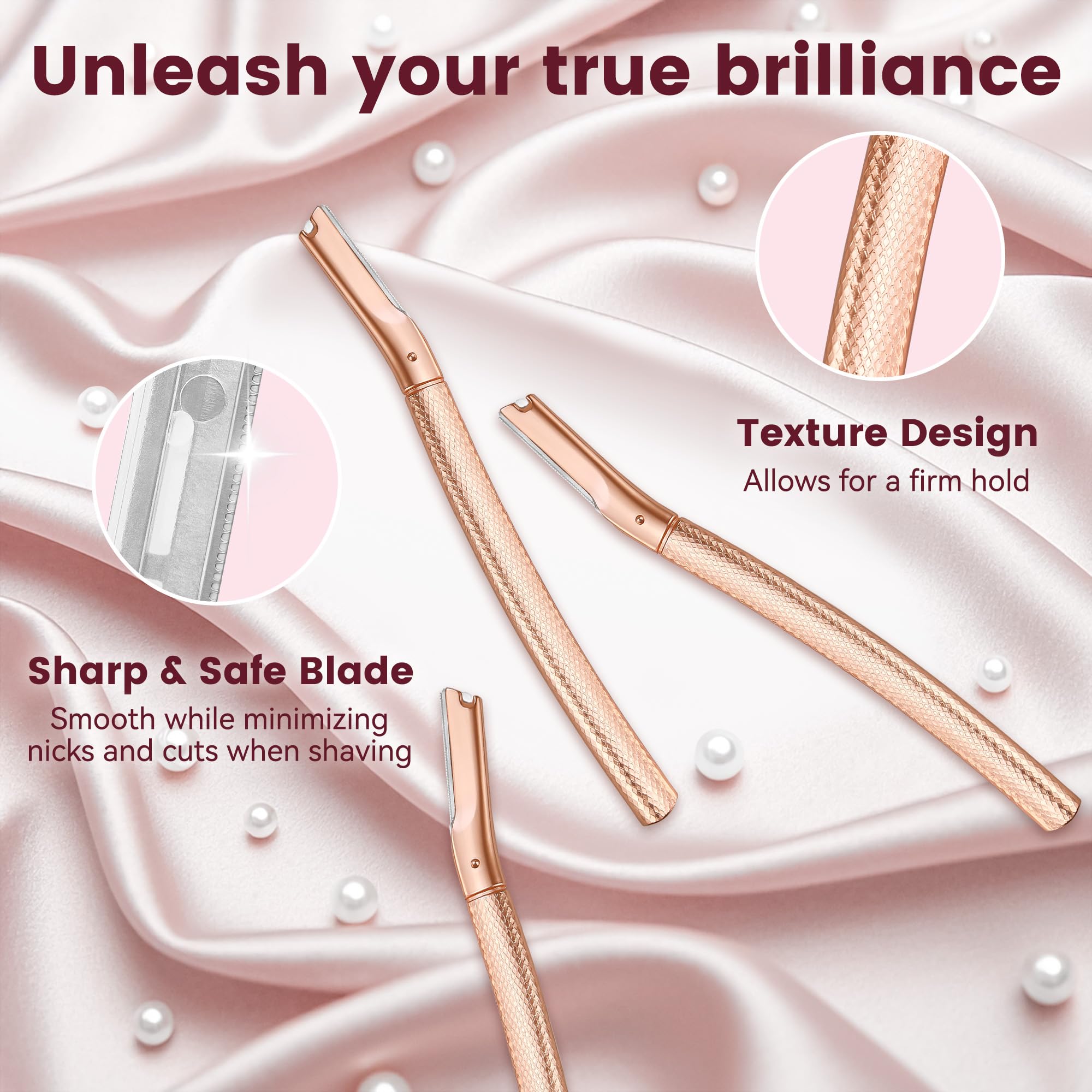Face exfoliation razor removing peach fuzz for a smoother base.
