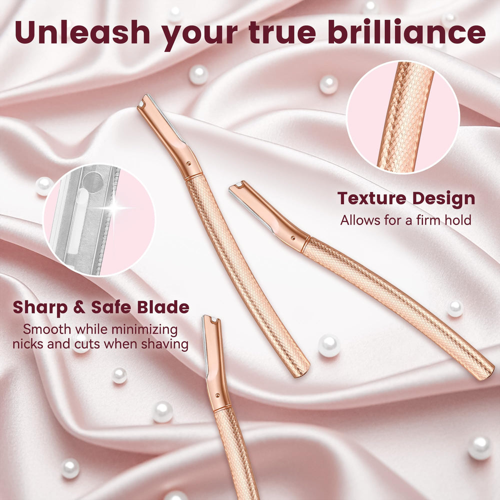 Face exfoliation razor removing peach fuzz for a smoother base.