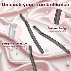 Derloyo metal-handle razor provides controlled, smooth passes for brows and facial hair.
