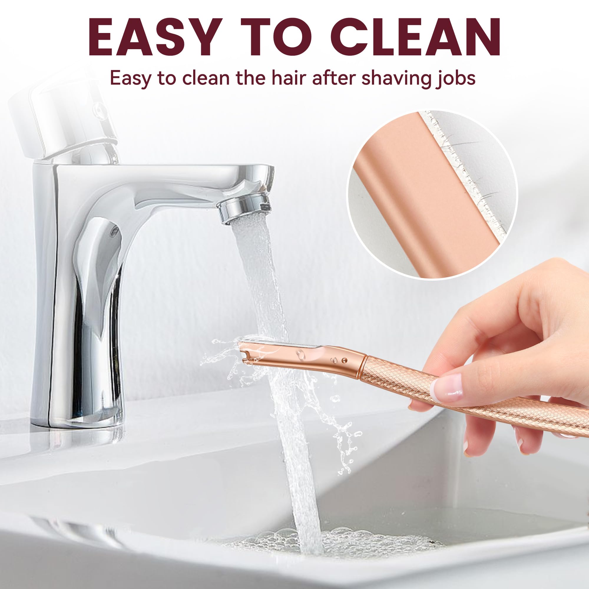 Stainless steel guard blades and metal handle for durability.