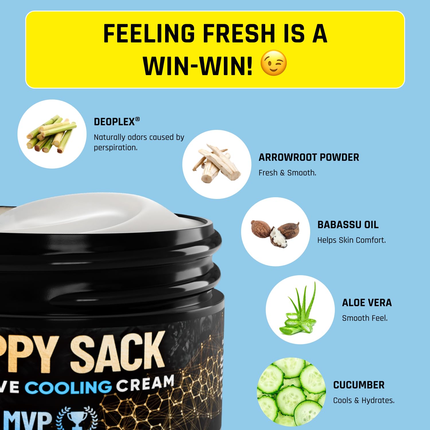 Derm Dude Happy Sack application motion demonstrates smooth lotion-to-powder texture.