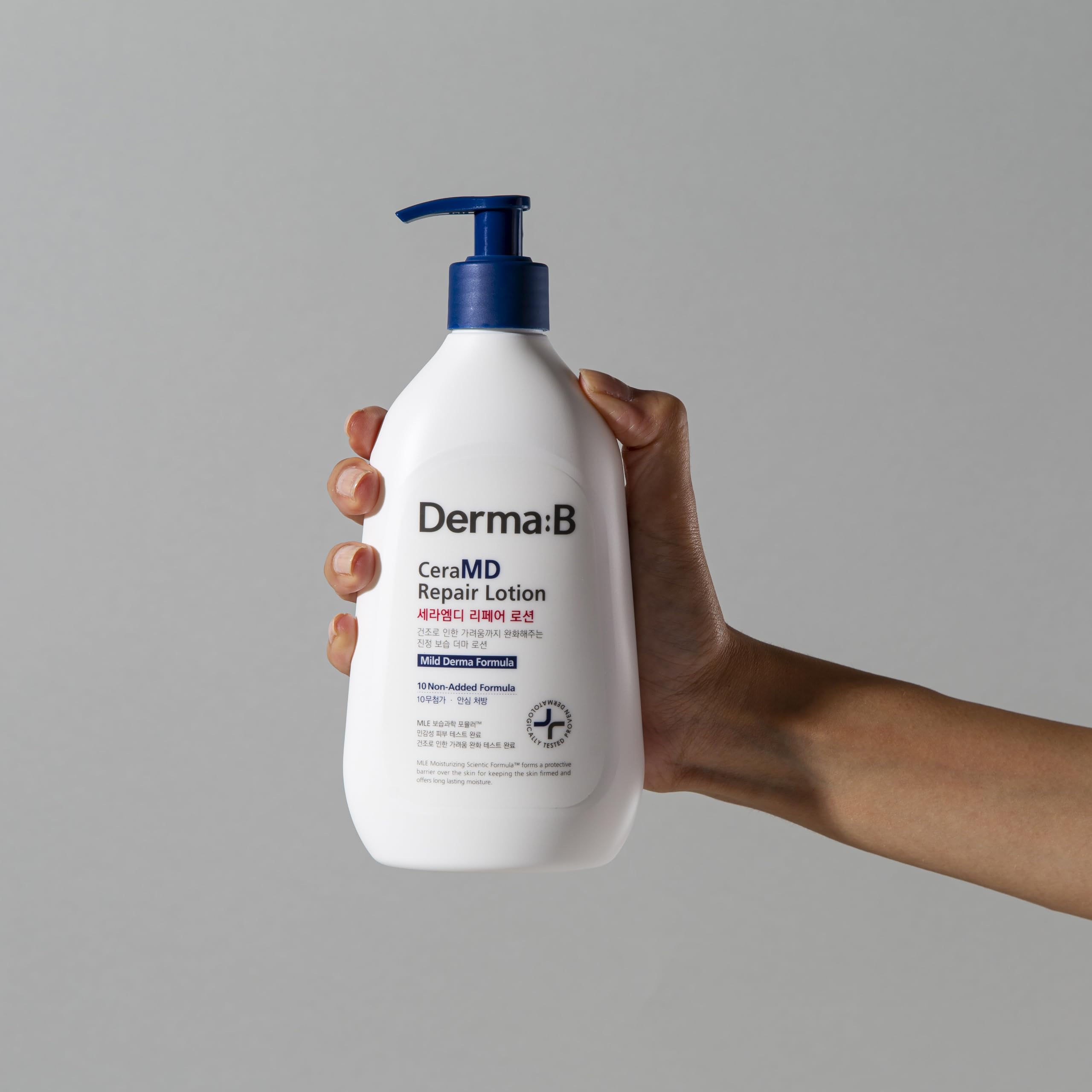 Derma B CeraMD Repair Lotion, frasco de 400 ml para uso diario.