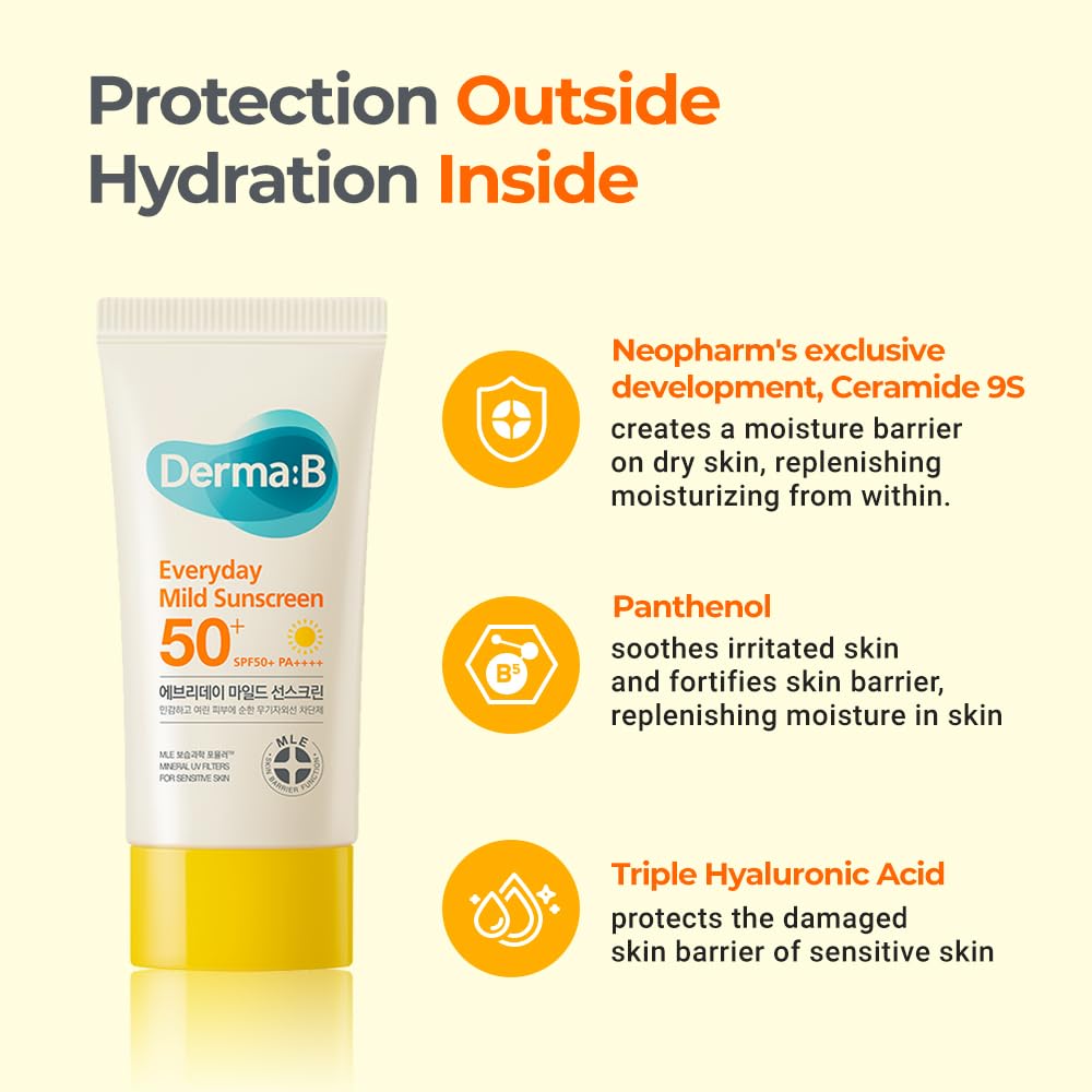Derma B Everyday Sunscreen: extracto de higo chumbo hidrata y cuida la piel