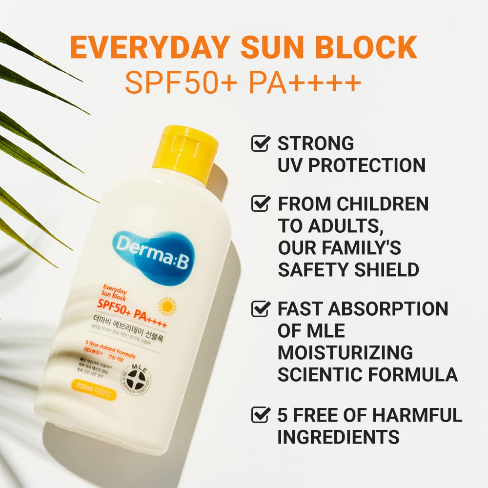 Absorción rápida con tecnología MLE de Derma B Protector Solar.