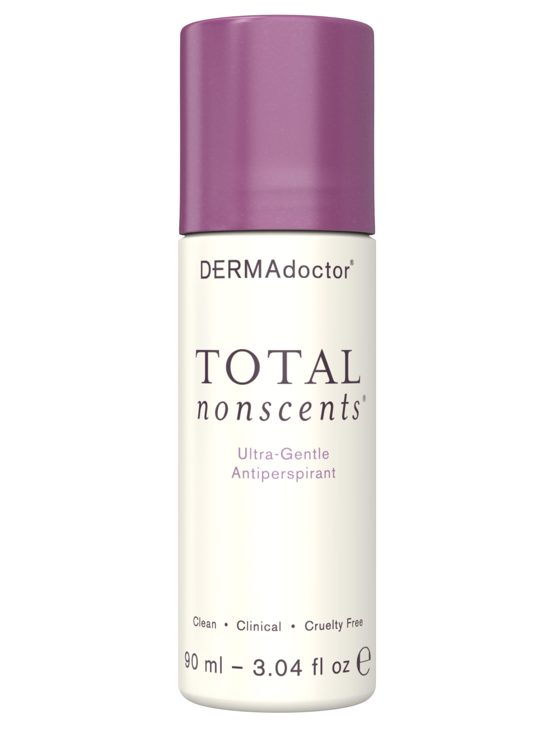 DERMAdoctor Total NonScents bottle front shows unscented protection for sensitive skin.