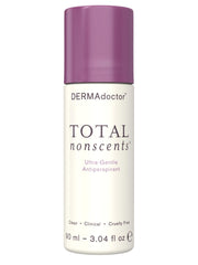 DERMAdoctor Total NonScents bottle front shows unscented protection for sensitive skin.