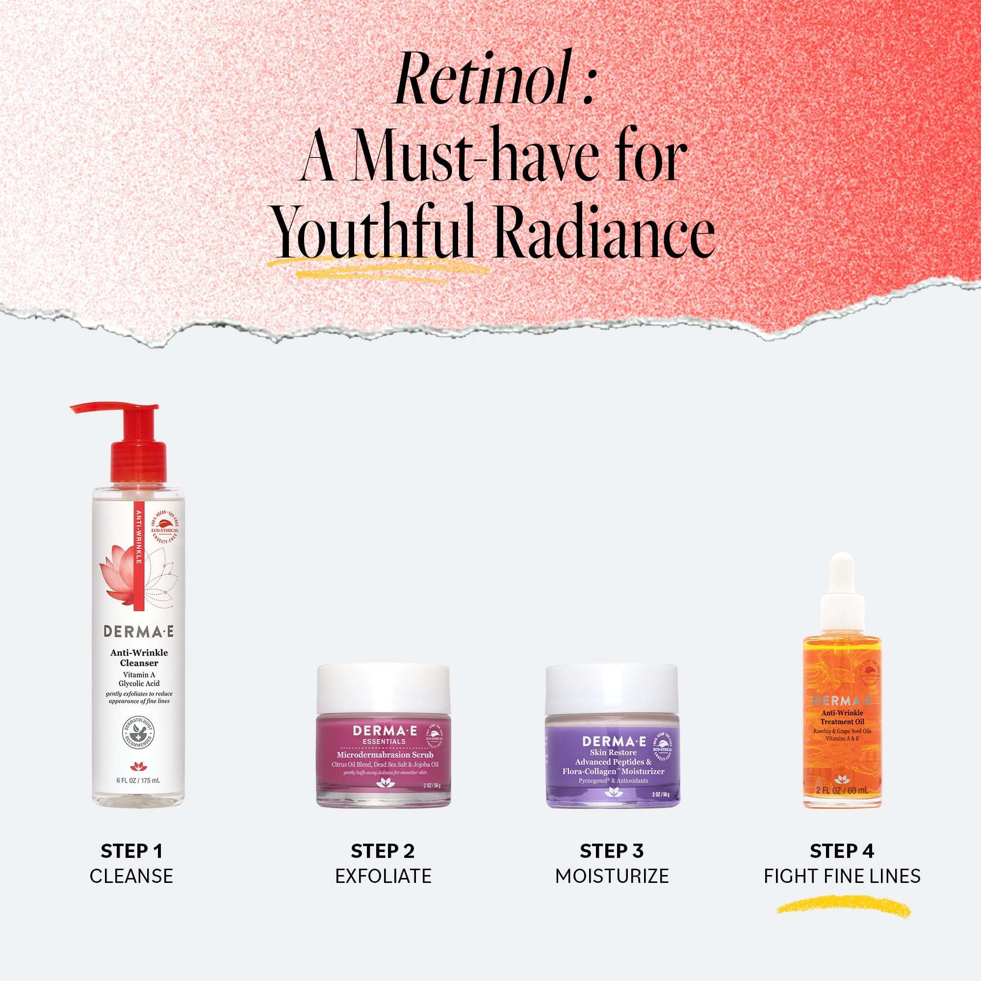 Derma E Rosa mosqueta, revitaliza la suavidad de la piel.