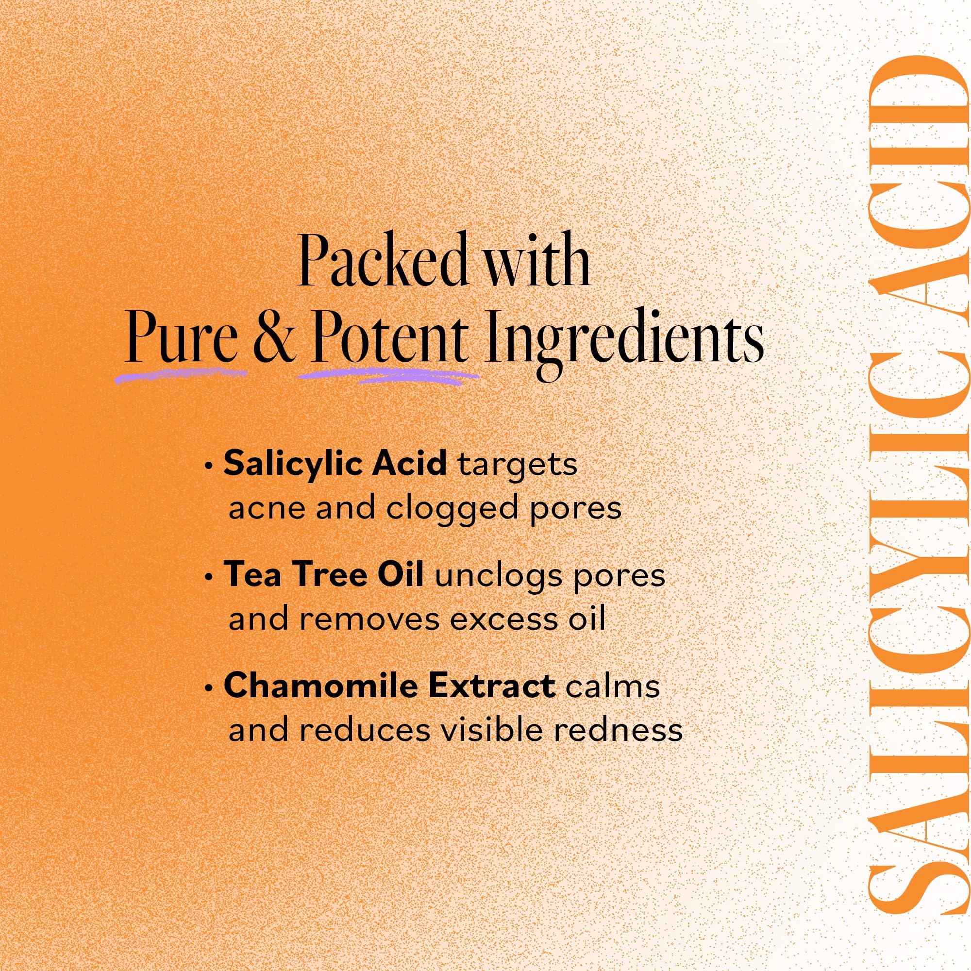 Derma E ingredientes naturales con aceite de árbol de té para piel equilibrada.