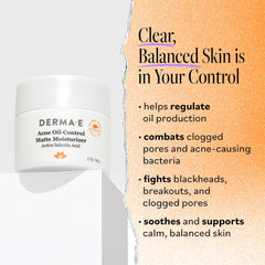 Derma E Acne Oil Control botella con dosificador para uso diario
