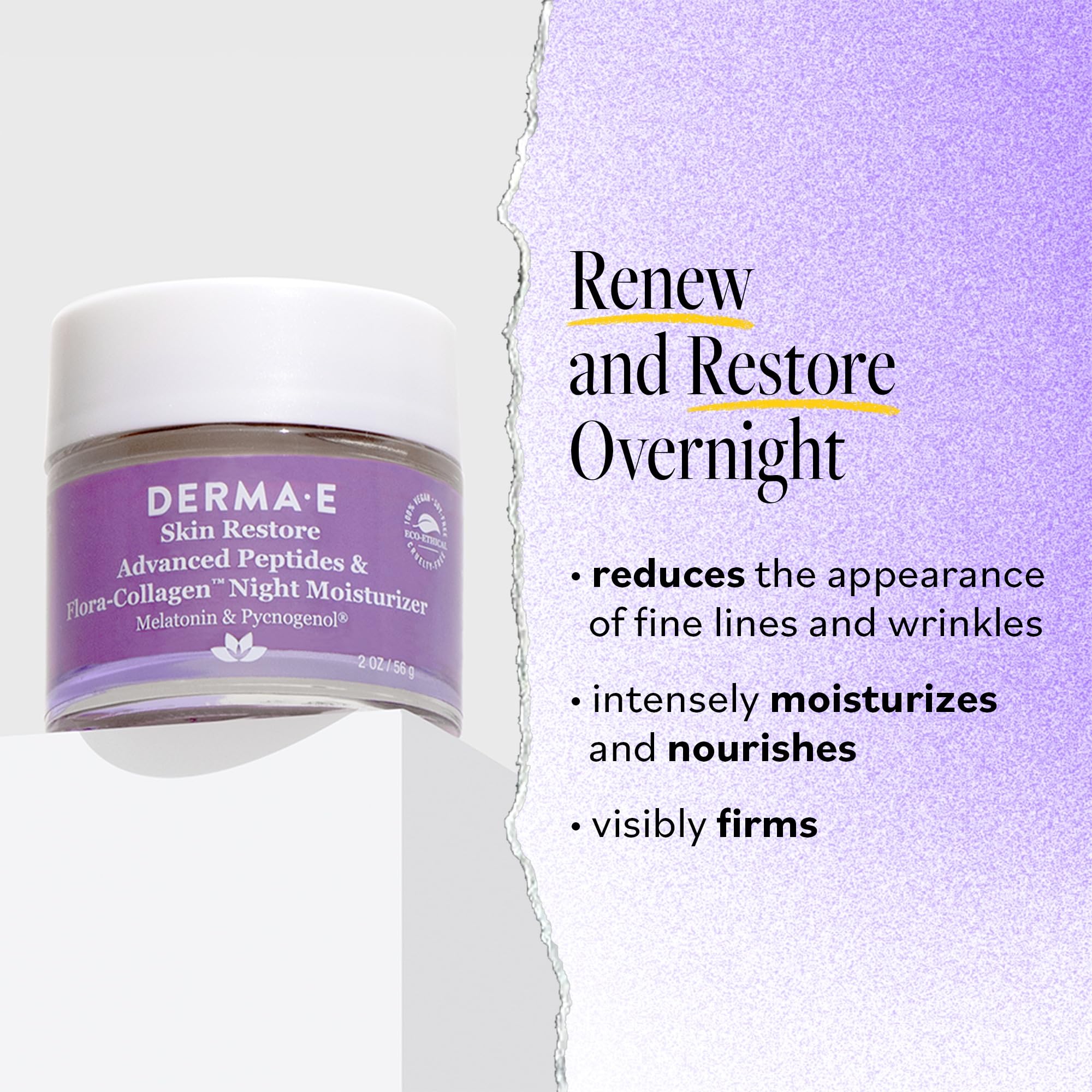 Derma E Advanced Peptides Night Moisturizer close-up texture for nourishing skin
