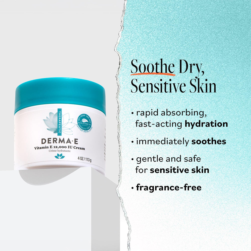 Derma E Vitamina E 12,000 UI, crema facial que suaviza y protege la piel.