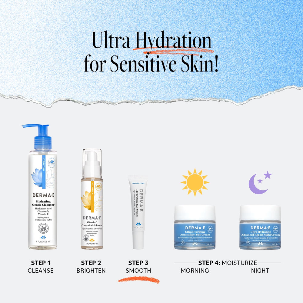 Derma E Hydrating Eye Cream vegana y cruelty-free para cuidado responsable.