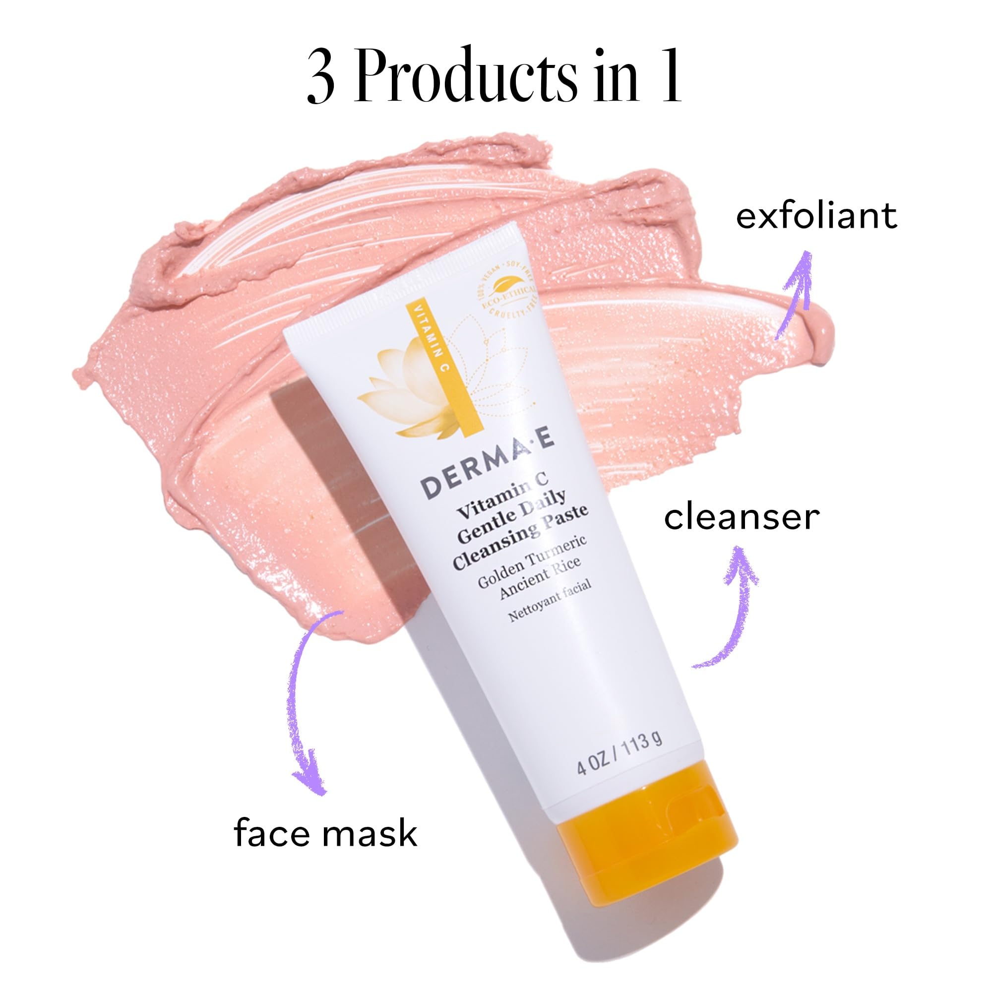 Derma E máscara de 5 minutos con curcuma, tratamiento rápido.