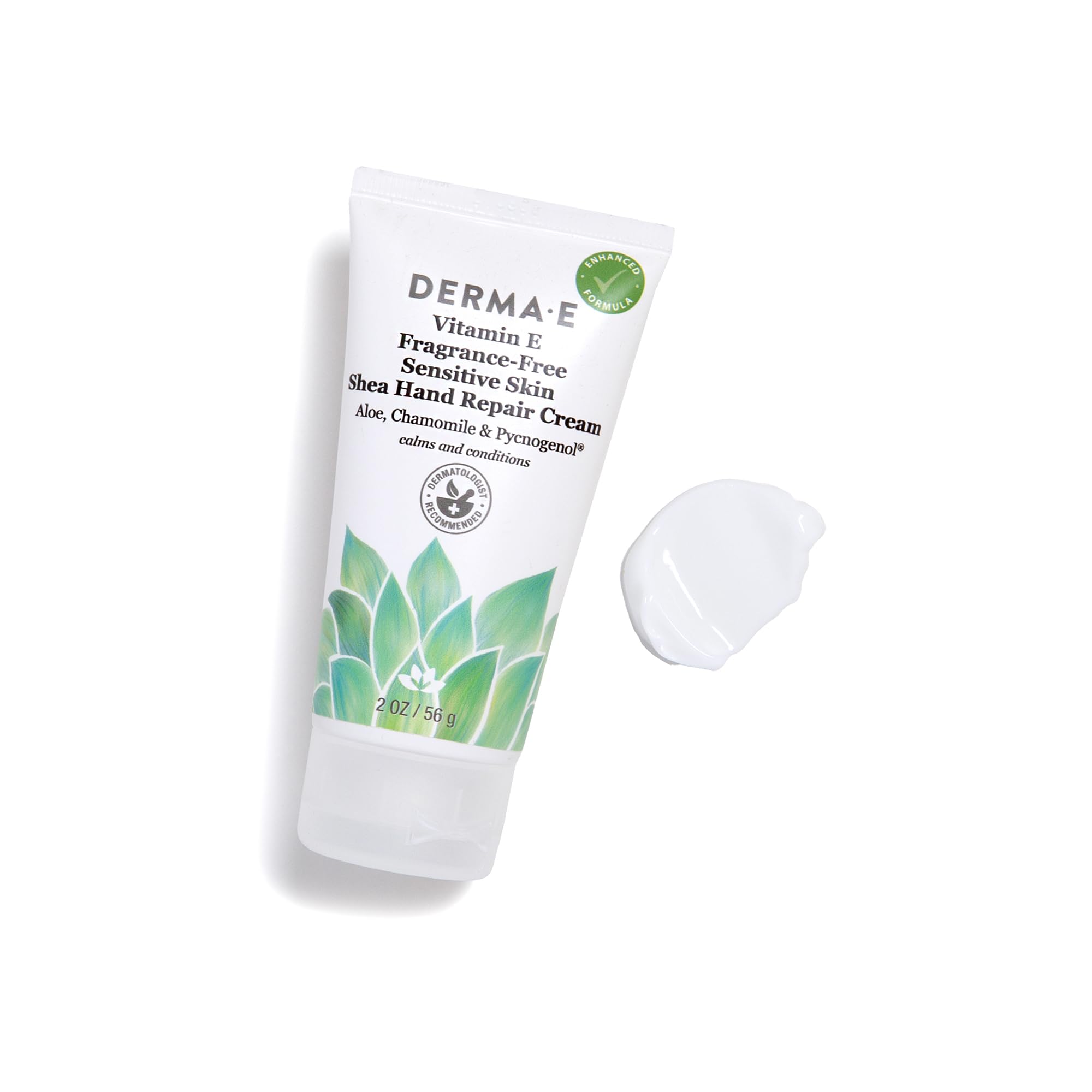 Derma E unscented hand cream applied on wrist demonstrates quick absorption.