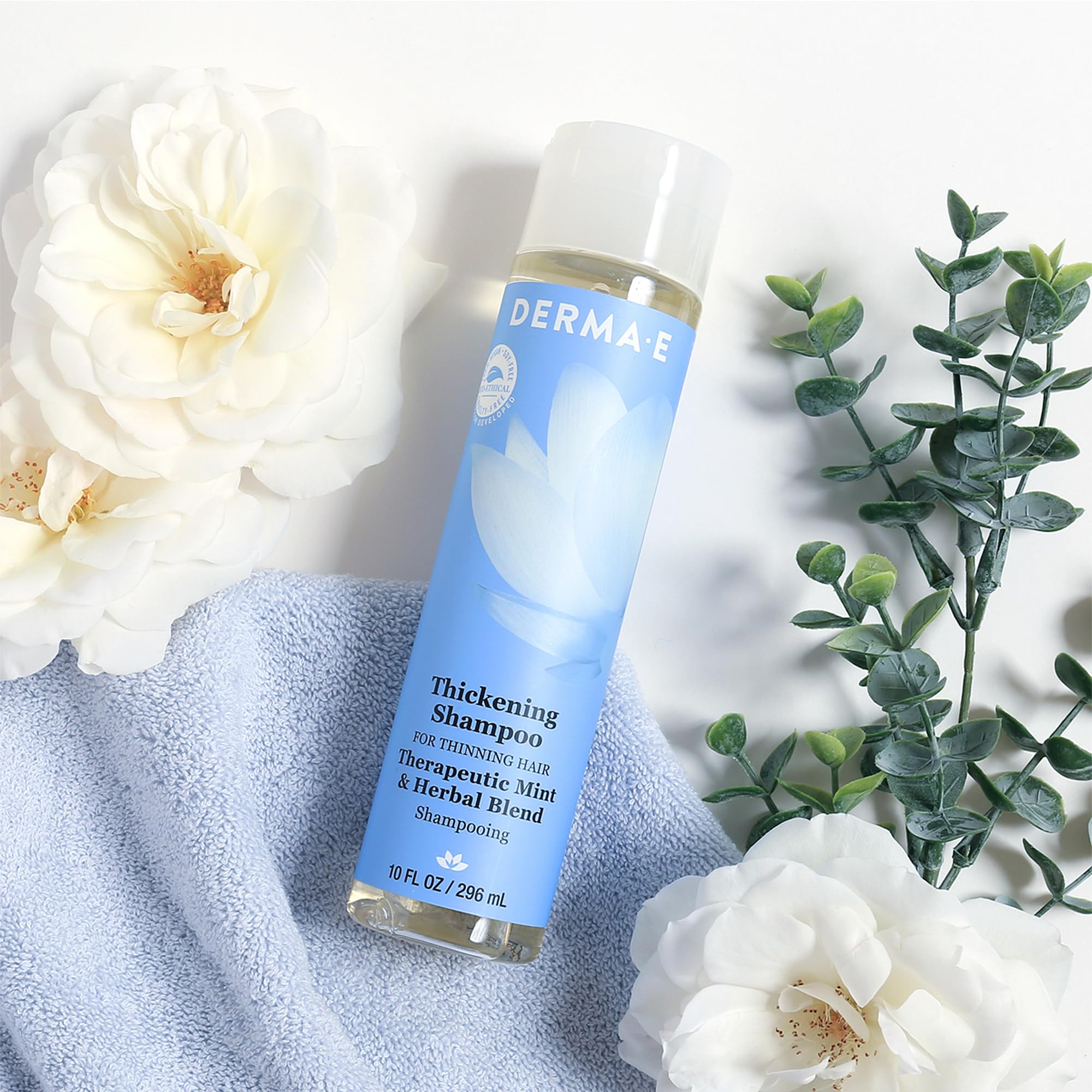 DERMA E Thickening Shampoo scalp massage; soothing during washing
