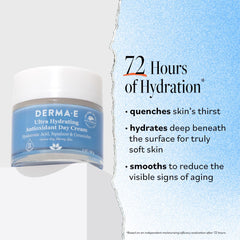 DERMA-E Ultra Hydrating Day Cream jar closeup highlighting rich texture for moisturized skin